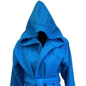 Terry Swim/Bath Robe  Hooded 3/4 Sleeve Belt Turquoise Challenger  Child's Large